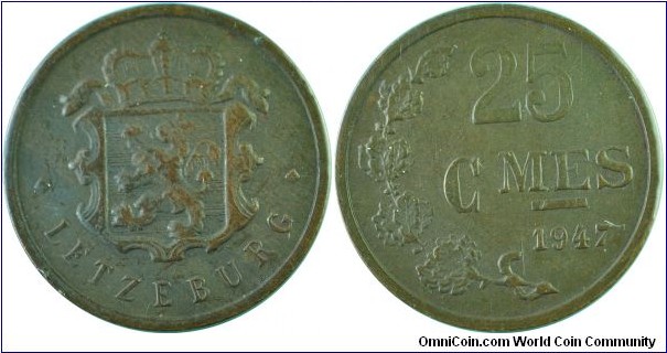 Luxembourg25Centimes-km45-1947