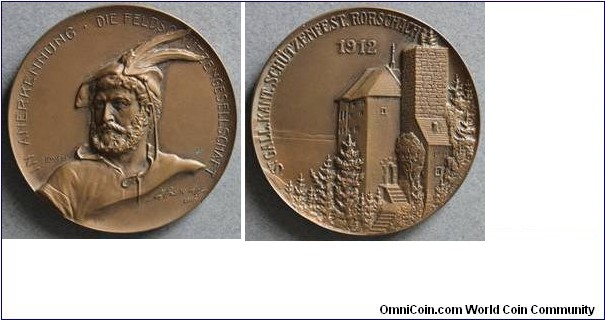 St. Gallen Rorschach  Kantonal Schutzenfest Medal by Holy Freres/G. Hofer. Bronze 45MM
