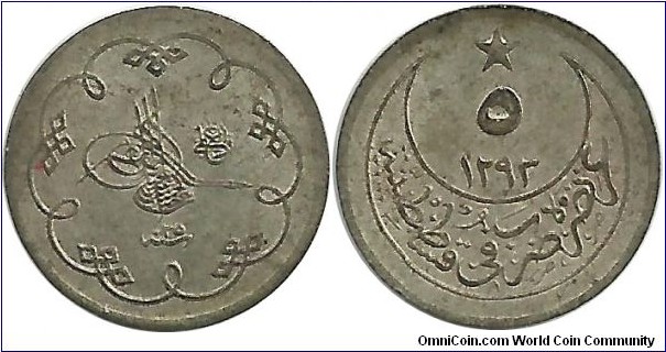 Ottoman 5 Para 1293-25
(1901)
