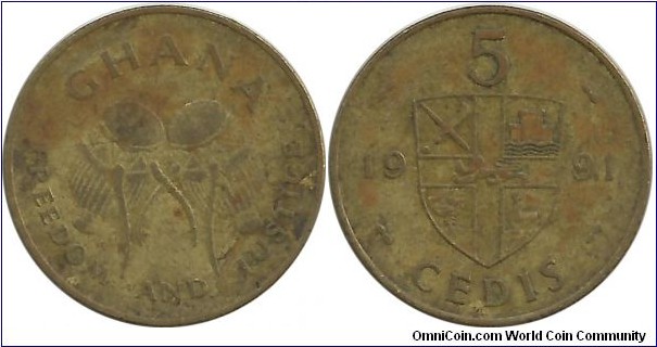 Ghana 5 Cedis 1991