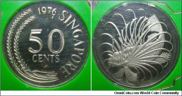Singapore 1976 50 cents proof. 
