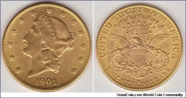 SOLD/Coronet Type 3 Double Eagle 1877-1907 (no mintmark-Philadelfia)


SPECIFICATIONS:

Diameter:34mm. Weight:33.436g.Thickness 2.41mm.,Composition: .900 gold, .100 copper Edge: Reeded Net Weight: .9675 ounce pure gold

