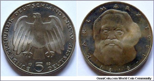 5 mark.
1983, Karl Marx (1818-1883)