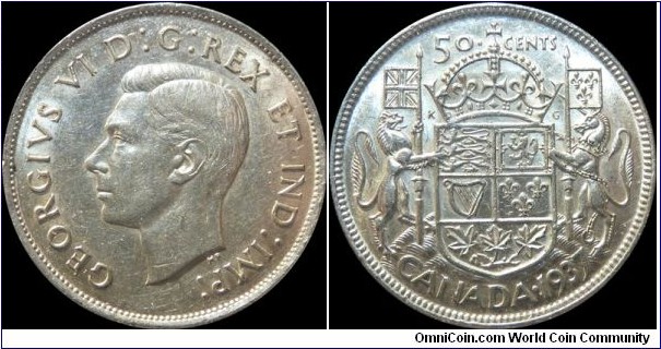 Canada 50 Cents 1937 (Mintage: 192,016)