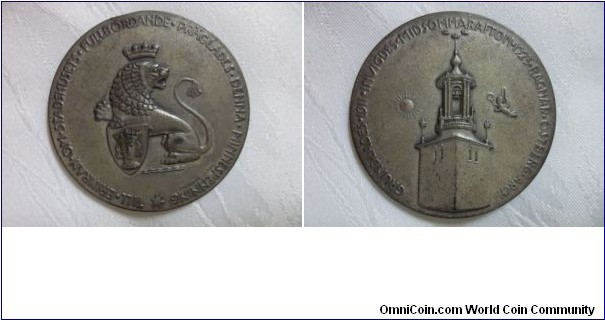 Sweden Medal by Aron Sanberg for Melchior Wernstedt. Silver 56MM./75 gm.
