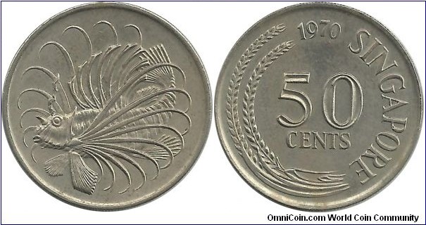 Singapore 50 Cents 1970
