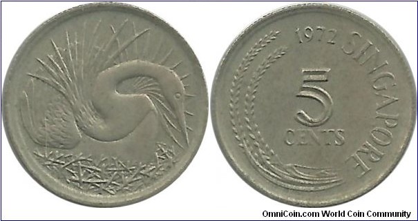 Singapore 5 Cents 1972