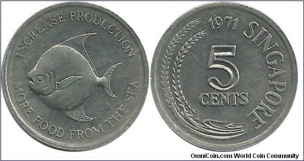 Singapore 5 Cents 1971-FAO