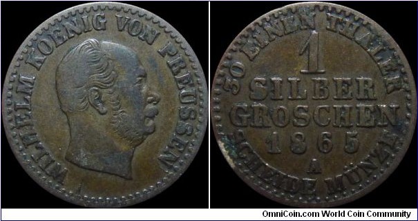 Prussia 1 Silbergroschen 1865-A