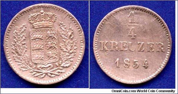 1/4 kreuzer.
Württemberg.
Wilhelm I (1816-1864).


Cu.