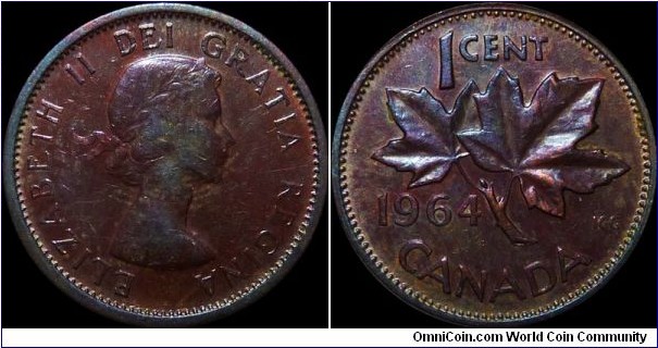 Canada 1 Cent 1964 - Toned