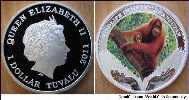 1 Dollar - Orangutan - 31.13 g Ag .999 Proof - mintage 5,000