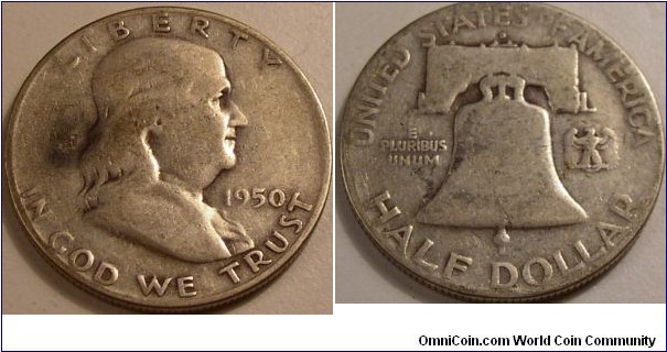 1950 D franklin half dollar