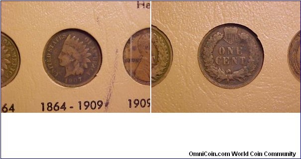 The final version of the Indian cent in bronze, minted from 1864-1909