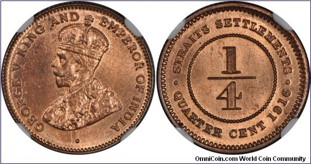 Straits Settlements 1/4 cent