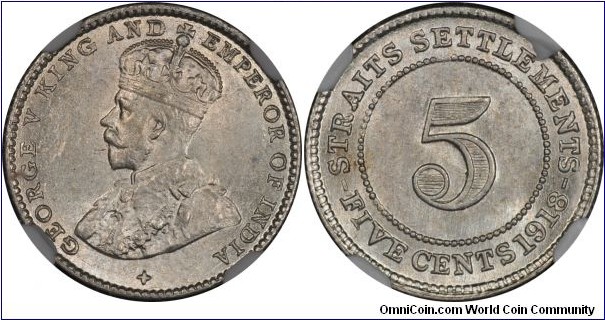 Straits Settlements 5 cents