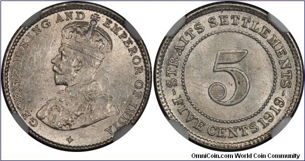 Straits Settlements 5 cents