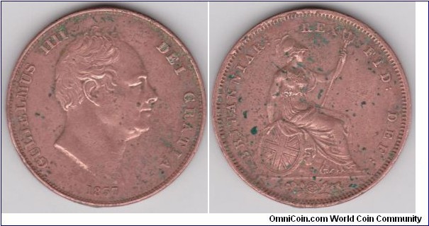 1837 William IV  One Penny