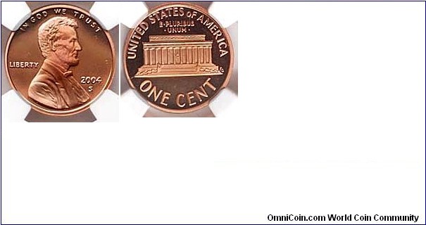 2004S 1C Reverse Die Crack at 8h Mint Rev Err PF69 RD Ultra Cameo