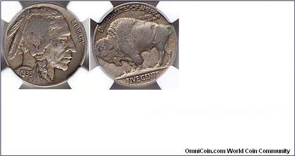 1935 Buffalo Nickel VF 5C