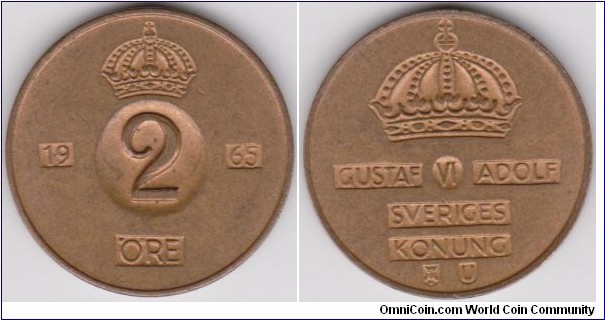 1965 Sweden 2 Öre 