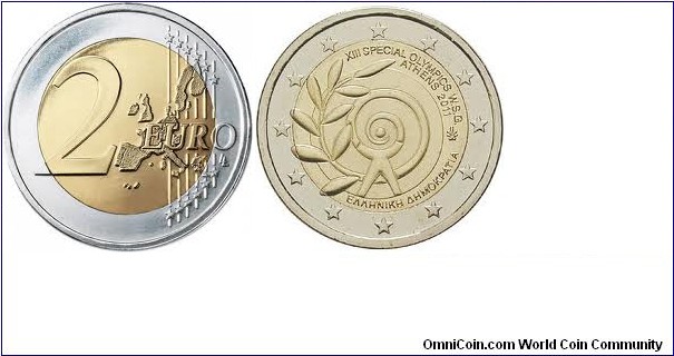 Commemorative 2euro- XII Special Olympics Athens