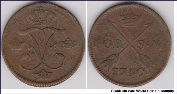 Sweden 1750 1 Öre S.M