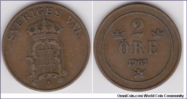 1907 Sweden 2 Öre