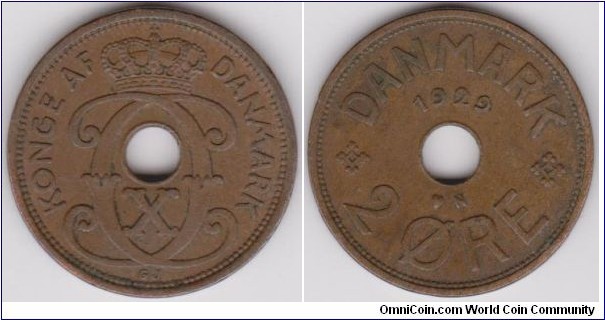 1929 Danmark 2 Öre
