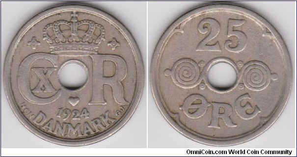 Danmark 1924 25 Öre