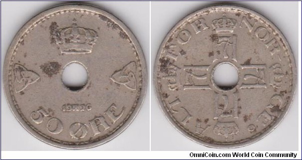 Norway 1926 50 Öre