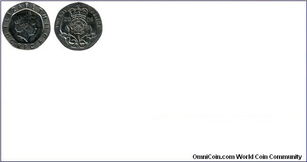 20 Pence (Elizabeth II/Rose)