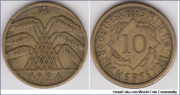 1926 A 10 Reichsphennig 