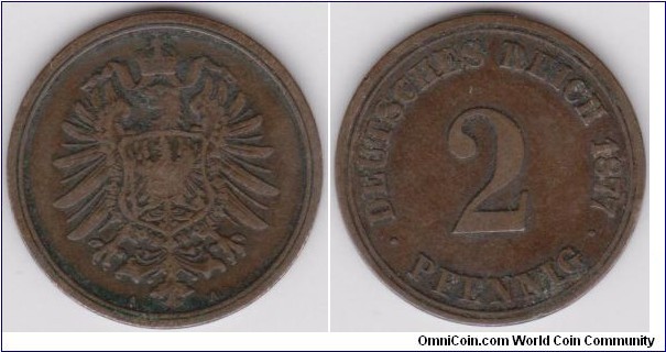 1877 Germany 2 Phennig