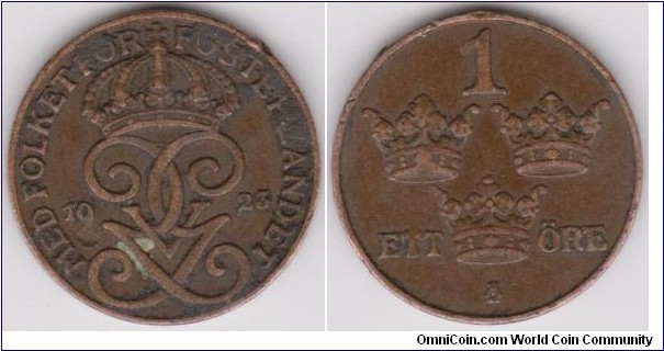 1923 Sweden 1 Öre 