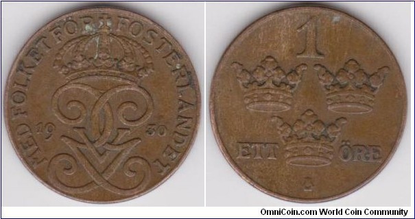 1930 Sweden 1 Öre 