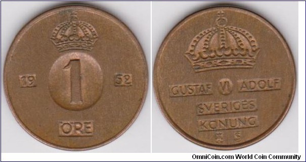 1952 Sweden 1 Öre