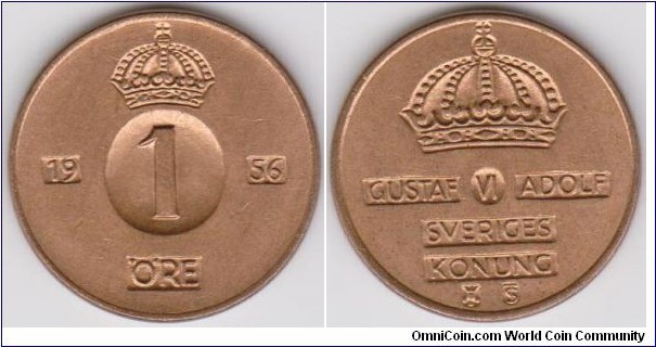 1956 Sweden 1 Öre