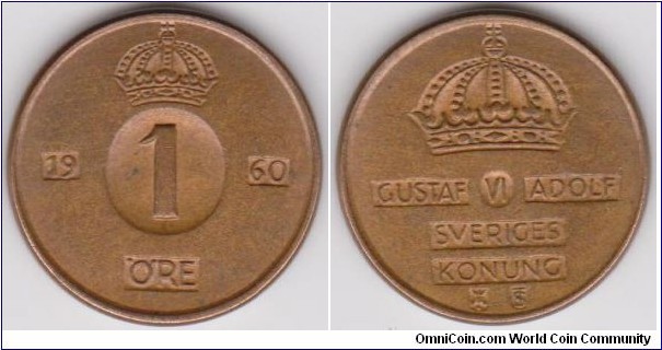 1960 Sweden 1 Öre