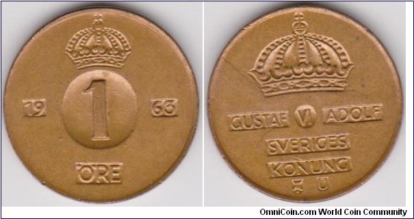 1963 Sweden 1 Öre