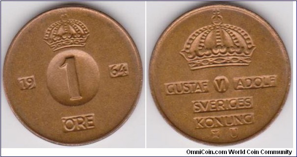 1964 Sweden 1 Öre