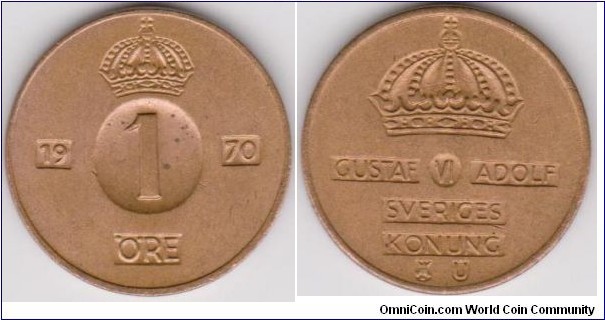 1970 Sweden 1 Öre