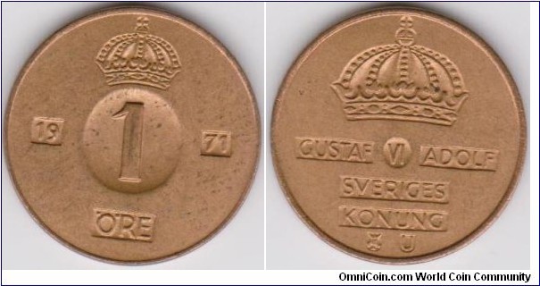 1971 Sweden 1 Öre