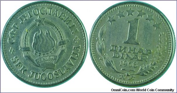 Yugoslavia1Dinar-km48-1968