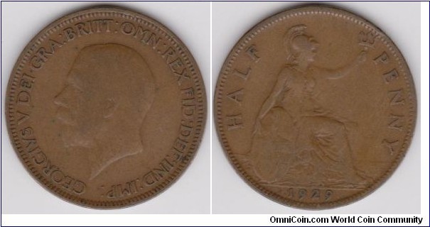 Georgivs V 1929 Half Penny
