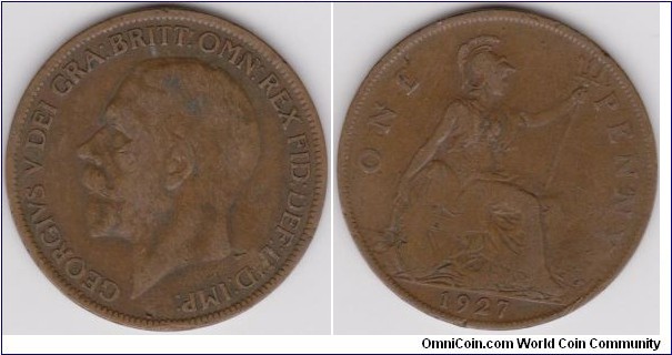 Georgivs V 1927 One Penny 