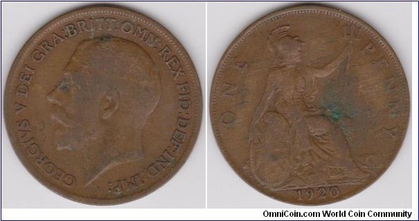 Georgivs V 1920 One Penny