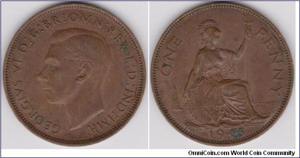 1945 Georgivs VI One Penny 