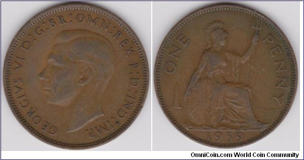 1939 Georgivs VI One Penny 
