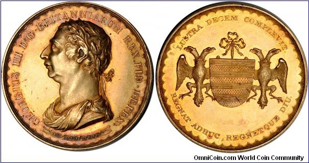 1810 Great Britian Gilt Silver Medal for Lord Radnor  